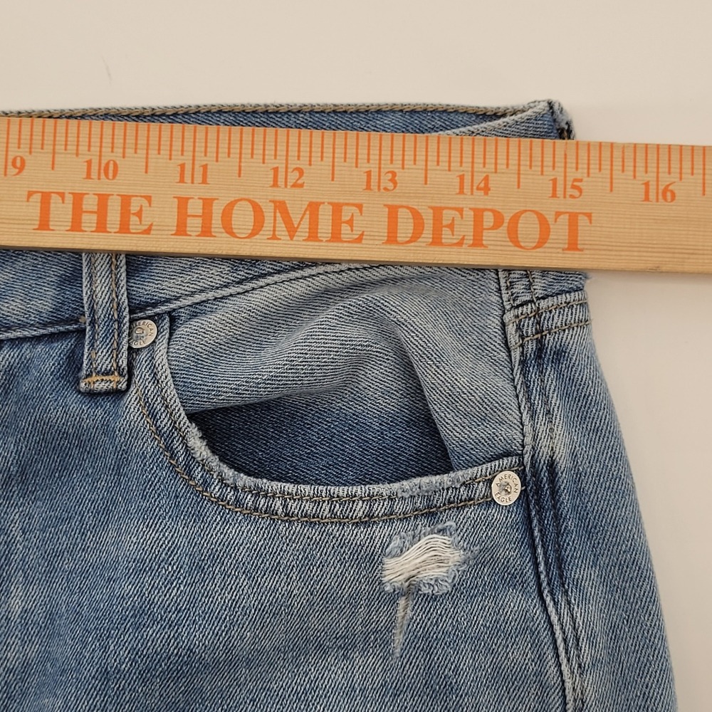 American Eagle Mom Jean Womens 8 Long Blue Distressed‎ High Rise Denim Pants - Picture 5 of 7